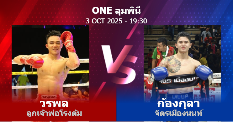วิเคราะห์ มวย วรพล ลูกเจ้าพ่อโรงต้ม vs ก้องกุลา จิตรเมืองนนท์ วันศุกร์ที่ 03 ตุลาคม 2568