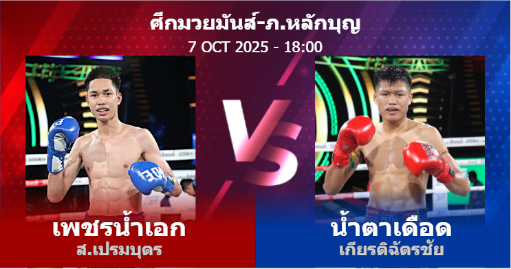วิเคราะห์ มวย เพชรน้ำเอก ส.เปรมบุตร vs น้ำตาเดือด เกียรติฉัตรชัย วันอังคารที่ 07 ตุลาคม 2568