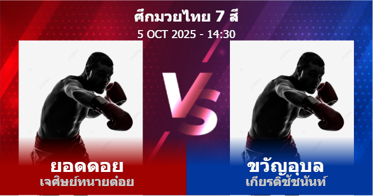 วิเคราะห์ มวย ยอดดอย เจศิษย์ทนายต๋อย vs ขวัญอุบล เกียรติชัชนันท์ วันอาทิตย์ที่ 05 ตุลาคม 2568