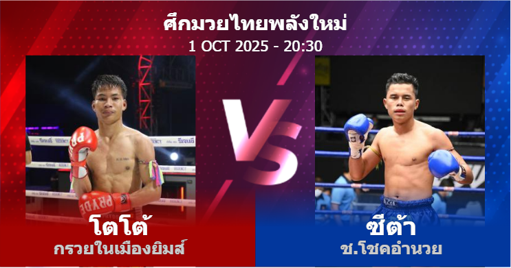 วิเคราะห์ มวย โตโต้ กรวยในเมืองยิมส์ vs ซีต้า ช.โชคอำนวย วันพุธที่ 01 ตุลาคม 2568