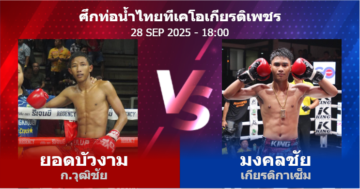 วิเคราะห์ มวย ยอดบัวงาม ก.วุฒิชัย vs มงคลชัย เกียรติกาเซ็ม วันอาทิตย์ที่ 28 กันยายน 2568