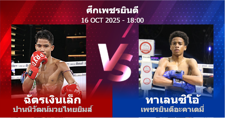 วิเคราะห์ มวย ฉัตรเงินเล็ก ปานนิวัฒน์มวยไทยยิมส์ vs ทาเลนซิโอ้ เพชรยินดีอะคาเดมี่ วันพฤหัสบดีที่ 16 ตุลาคม 2568