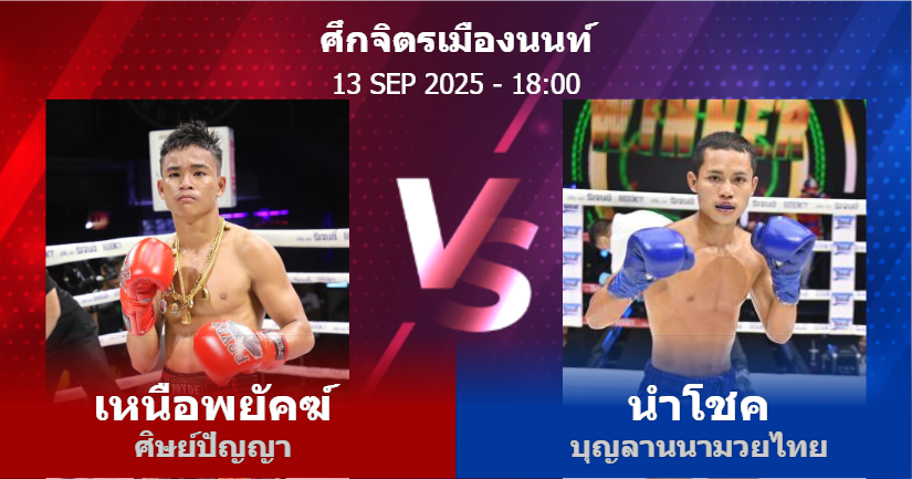 วิเคราะห์ มวย เหนือพยัคฆ์ ศิษย์ปัญญา vs นำโชค บุญลานนามวยไทย วันเสาร์ที่ 13 กันยายน 2568