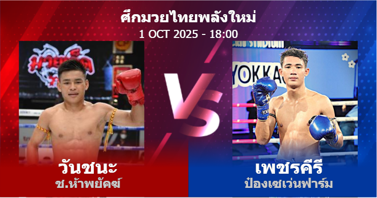 วิเคราะห์ มวย วันชนะ ช.ห้าพยัคฆ์ vs เพชรคีรี ป๋องเซเว่นฟาร์ม วันพุธที่ 01 ตุลาคม 2568