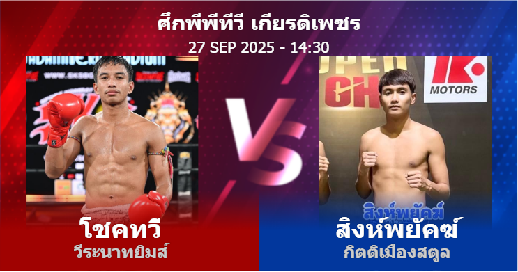 วิเคราะห์ มวย โชคทวี วีระนาทยิมส์ vs สิงห์พยัคฆ์ กิตติเมืองสตูล วันเสาร์ที่ 27 กันยายน 2568