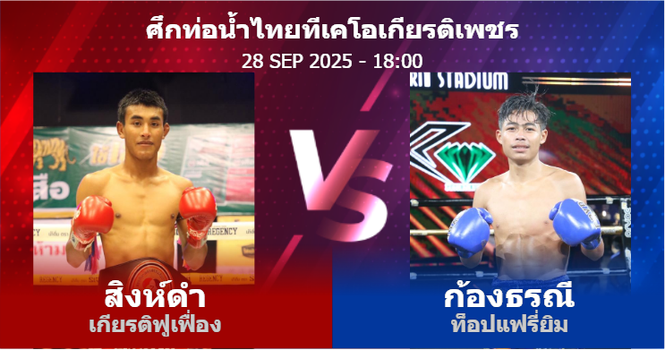 วิเคราะห์ มวย สิงห์ดำ เกียรติฟูเฟื่อง vs ก้องธรณี ท็อปแฟรี่ยิม วันอาทิตย์ที่ 28 กันยายน 2568