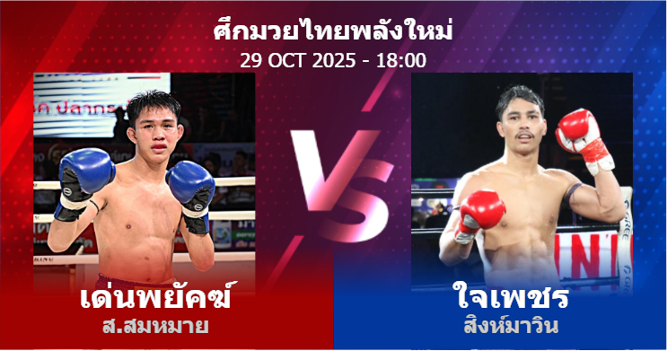 วิเคราะห์ มวย เด่นพยัคฆ์ ส.สมหมาย vs ใจเพชร สิงห์มาวิน วันพุธที่ 29 ตุลาคม 2568