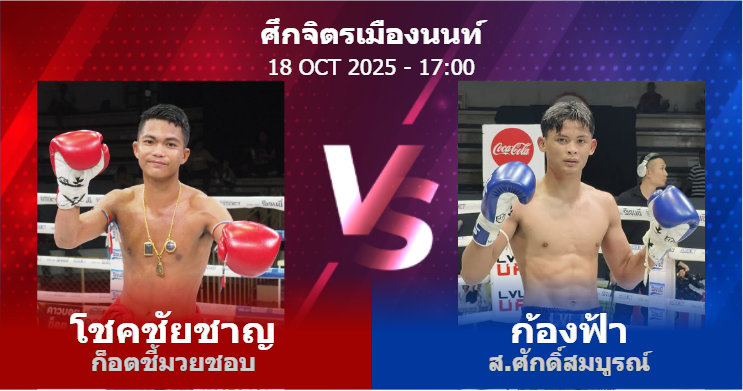 วิเคราะห์ มวย โชคชัยชาญ ก็อตชี้มวยชอบ vs ก้องฟ้า ส.ศักดิ์สมบูรณ์ วันเสาร์ที่ 18 ตุลาคม 2568