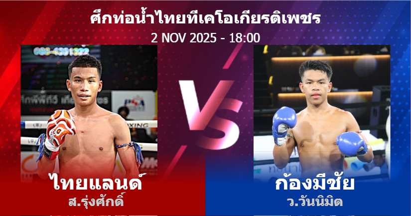 วิเคราะห์ มวย ไทยแลนด์ ส.รุ่งศักดิ์ vs ก้องมีชัย ว.วันนิมิต วันอาทิตย์ที่ 02 พฤศจิกายน 2568