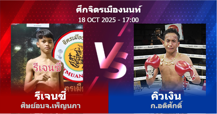 วิเคราะห์ มวย รีเจนซี่ ศิษย์อบจ.เพ็ญนภา vs คิวเงิน ก.อดิศักดิ์ วันเสาร์ที่ 18 ตุลาคม 2568
