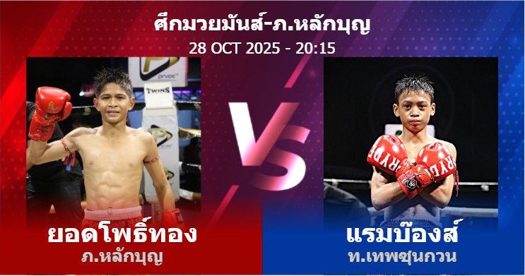 วิเคราะห์ มวย ยอดโพธิ์ทอง ภ.หลักบุญ vs แรมบ๊องส์ ท.เทพซุนกวน วันอังคารที่ 28 ตุลาคม 2568