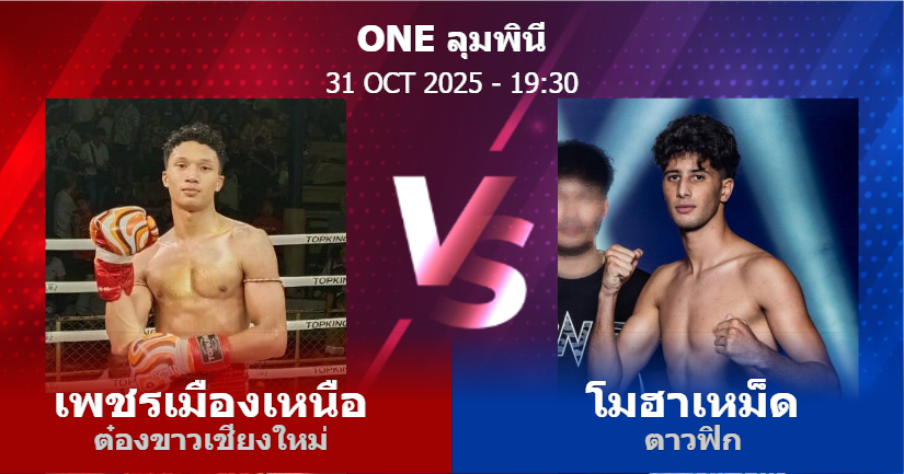 วิเคราะห์ มวย เพชรเมืองเหนือ ต๋องขาวเชียงใหม่ vs โมฮาเหม็ด ตาวฟิก วันศุกร์ที่ 31 ตุลาคม 2568