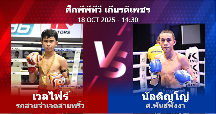 วิเคราะห์ มวย เวลไฟร์ รถสวยจ่าเจตสายพริ้ว vs นัลดิญโญ่ ศ.พันธ์พังงา วันเสาร์ที่ 18 ตุลาคม 2568