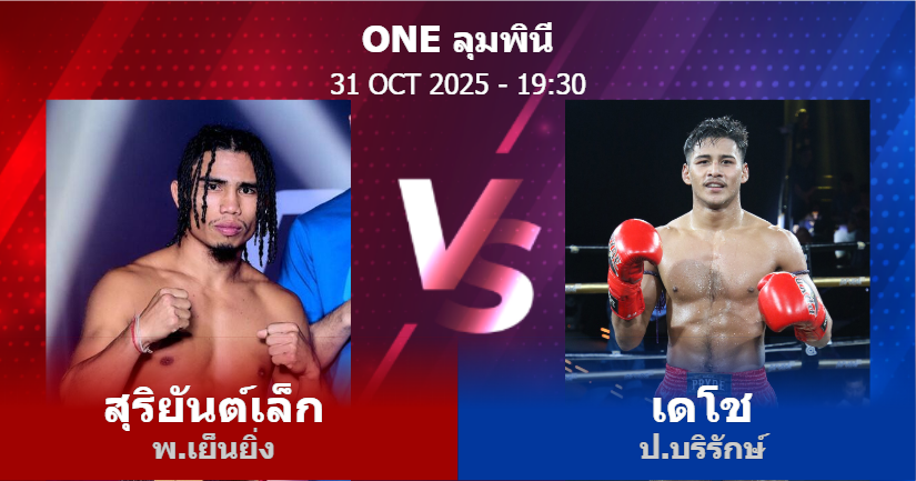 วิเคราะห์ มวย สุริยันต์เล็ก พ.เย็นยิ่ง vs เดโช ป.บริรักษ์ วันศุกร์ที่ 31 ตุลาคม 2568