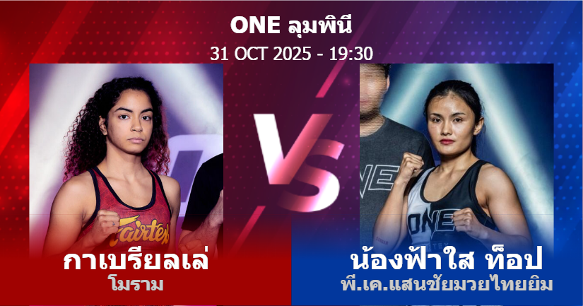 วิเคราะห์ มวย กาเบรียลเล่ โมราม vs น้องฟ้าใส ท็อป พี.เค.แสนชัยมวยไทยยิม วันศุกร์ที่ 31 ตุลาคม 2568