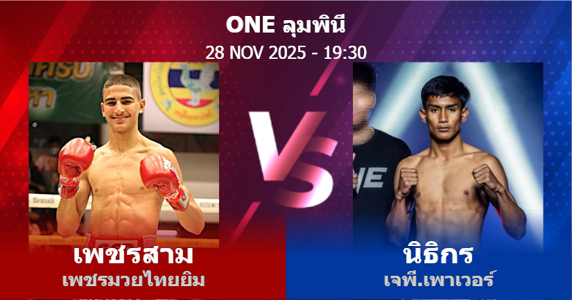 วิเคราะห์ มวย เพชรสาม เพชรมวยไทยยิม vs นิธิกร เจพี.เพาเวอร์ วันศุกร์ที่ 28 พฤศจิกายน 2568