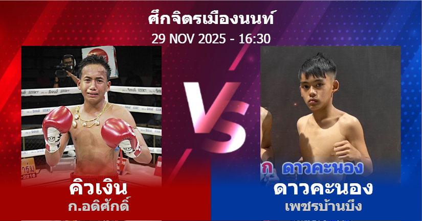 วิเคราะห์ มวย คิวเงิน ก.อดิศักดิ์ vs ดาวคะนอง เพชรบ้านบึง วันเสาร์ที่ 29 พฤศจิกายน 2568