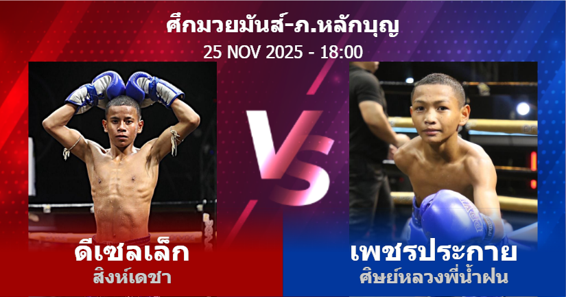วิเคราะห์ มวย ดีเซลเล็ก สิงห์เดชา vs เพชรประกาย ศิษย์หลวงพี่น้ำฝน วันอังคารที่ 25 พฤศจิกายน 2568