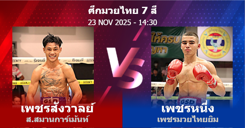 วิเคราะห์ มวย เพชรสังวาลย์ ส.สมานการ์เม้นท์ vs เพชรหนึ่ง เพชรมวยไทยยิม วันอาทิตย์ที่ 23 พฤศจิกายน 2568