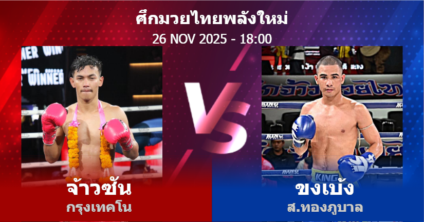 วิเคราะห์ มวย จ้าวซัน กรุงเทคโน vs ขงเบ้ง ส.ทองภูบาล วันพุธที่ 26 พฤศจิกายน 2568