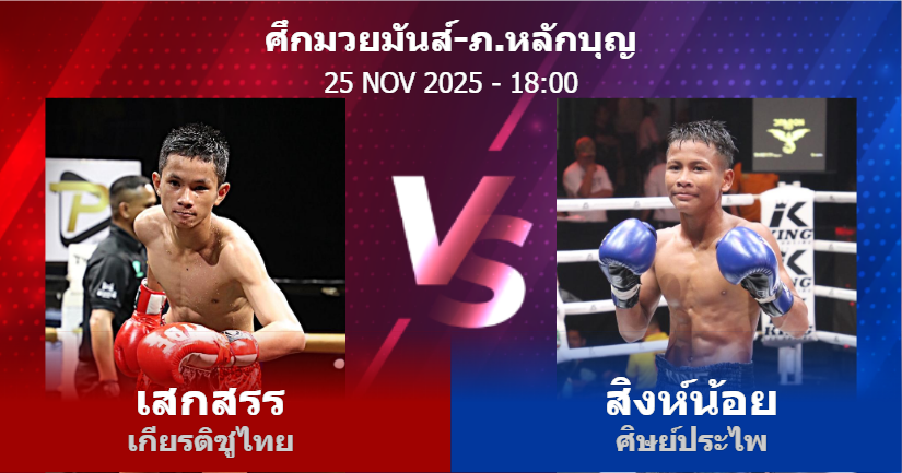 วิเคราะห์ มวย เสกสรร เกียรติชูไทย vs สิงห์น้อย ศิษย์ประไพ วันอังคารที่ 25 พฤศจิกายน 2568