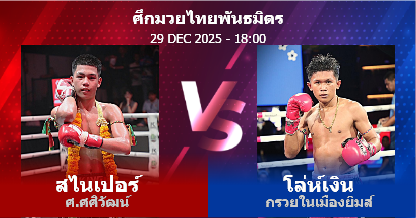 วิเคราะห์ มวย สไนเปอร์ ศ.ศศิวัฒน์ vs โล่ห์เงิน กรวยในเมืองยิมส์ วันจันทร์ที่ 29 ธันวาคม 2568