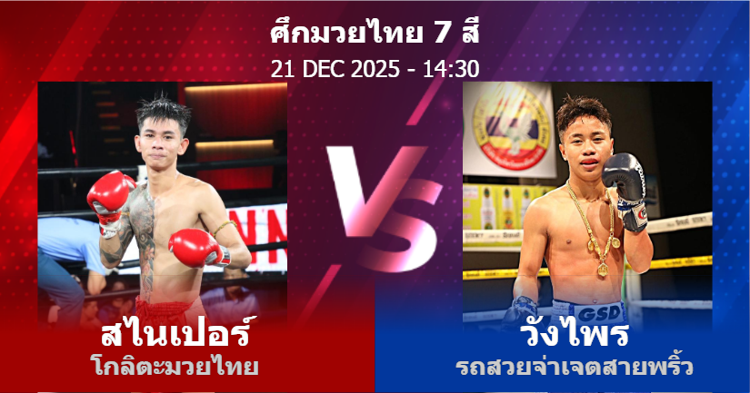 วิเคราะห์ มวย สไนเปอร์ โกลิตะมวยไทย vs วังไพร รถสวยจ่าเจตสายพริ้ว วันอาทิตย์ที่ 21 ธันวาคม 2568
