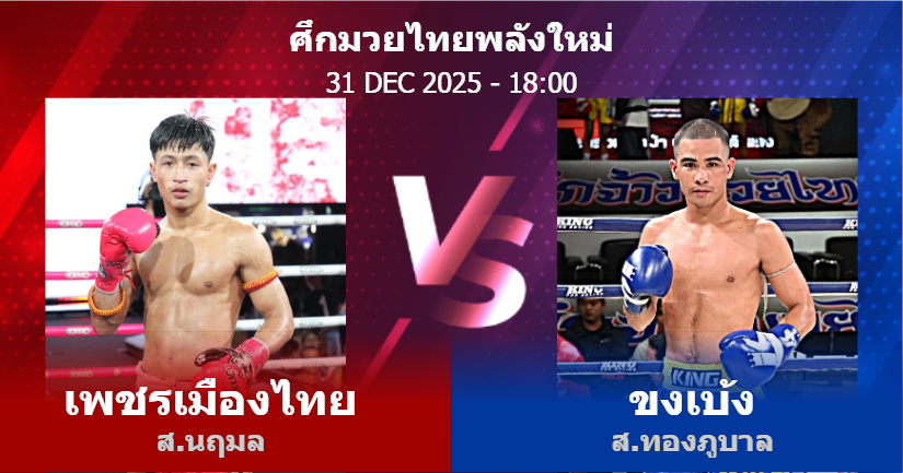วิเคราะห์ มวย เพชรเมืองไทย ส.นฤมล vs ขงเบ้ง ส.ทองภูบาล วันพุธที่ 31 ธันวาคม 2568